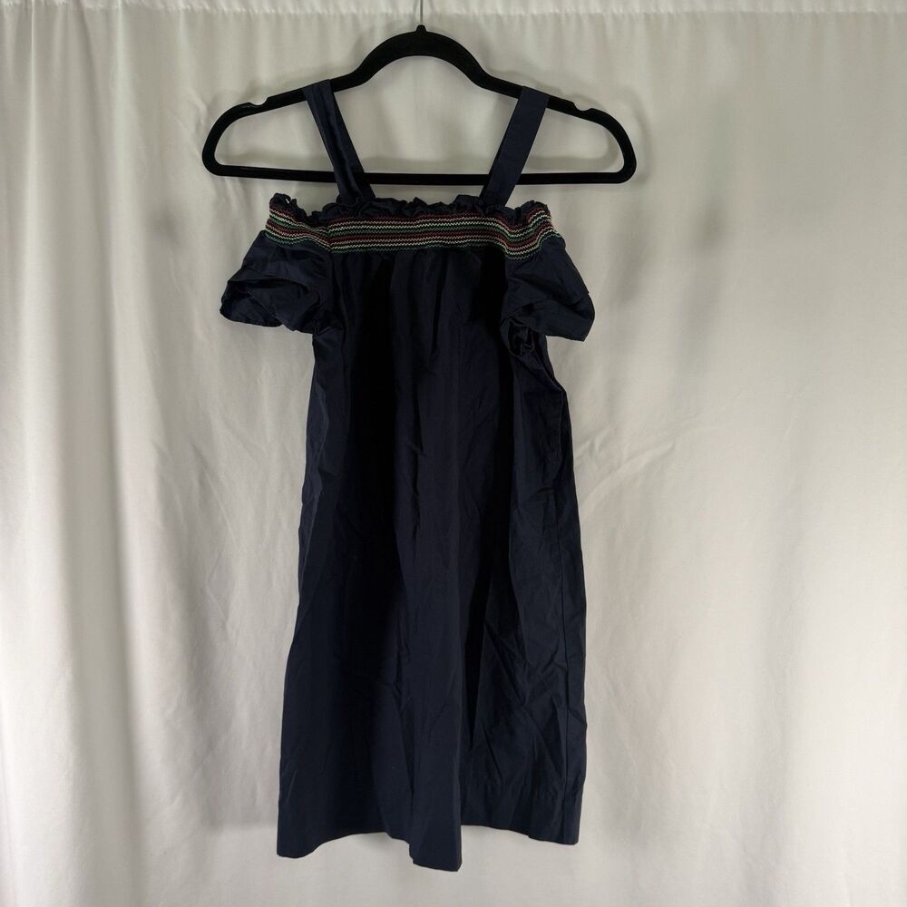 Crewcuts Dress Girls 10 Blue Off the Shoulder Short Sleeve 100% Cotton Pullover